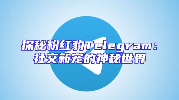 探秘粉红豹Telegram：社交新宠的神秘世界