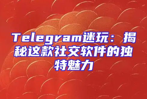 Telegram迷玩：揭秘这款社交软件的独特魅力