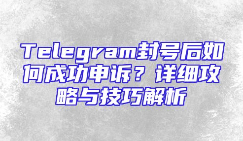 Telegram封号后如何成功申诉？详细攻略与技巧解析