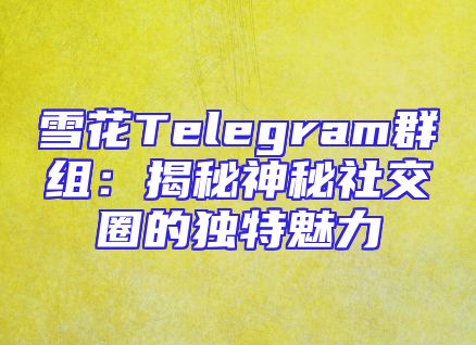 雪花Telegram群组：揭秘神秘社交圈的独特魅力