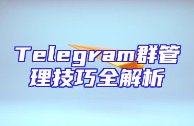 Telegram群管理技巧全解析