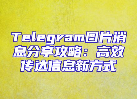 Telegram图片消息分享攻略：高效传达信息新方式