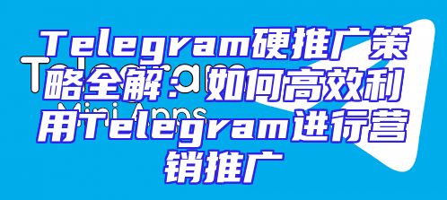 Telegram硬推广策略全解：如何高效利用Telegram进行营销推广