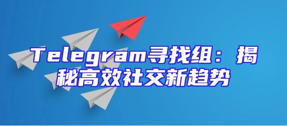 Telegram寻找组：揭秘高效社交新趋势