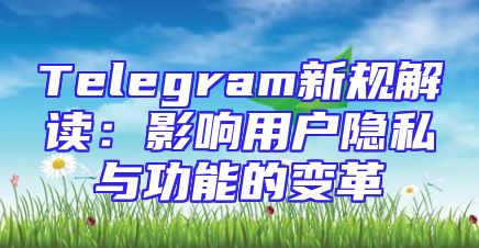 Telegram新规解读：影响用户隐私与功能的变革