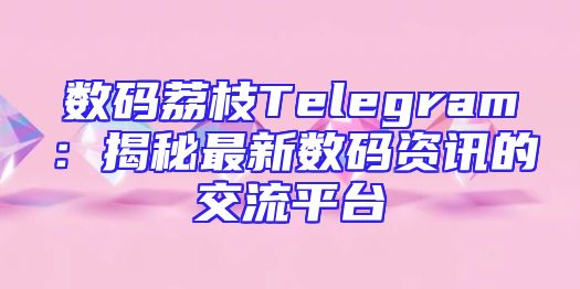 数码荔枝Telegram：揭秘最新数码资讯的交流平台