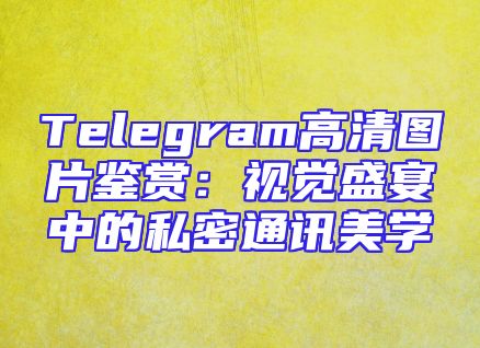 Telegram高清图片鉴赏：视觉盛宴中的私密通讯美学