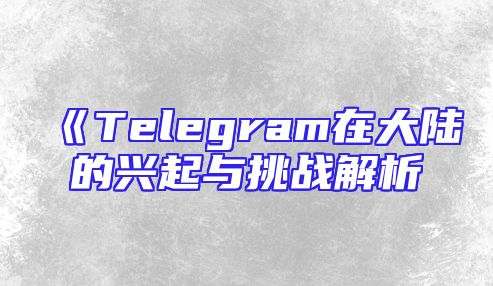 《Telegram在大陆的兴起与挑战解析
