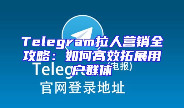 Telegram拉人营销全攻略：如何高效拓展用户群体