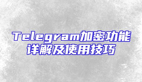 Telegram加密功能详解及使用技巧