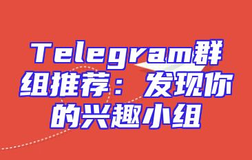 Telegram群组推荐：发现你的兴趣小组