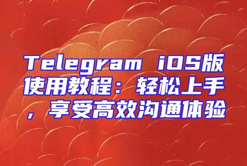 Telegram iOS版使用教程：轻松上手，享受高效沟通体验