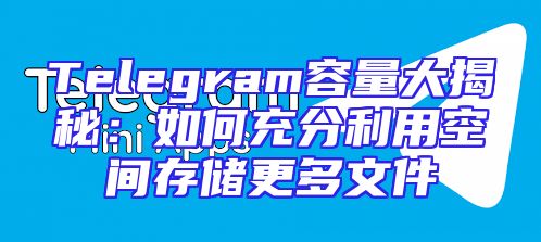 Telegram容量大揭秘：如何充分利用空间存储更多文件