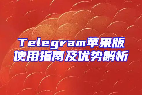 Telegram苹果版使用指南及优势解析