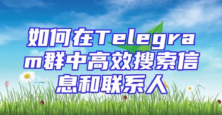 如何在Telegram群中高效搜索信息和联系人
