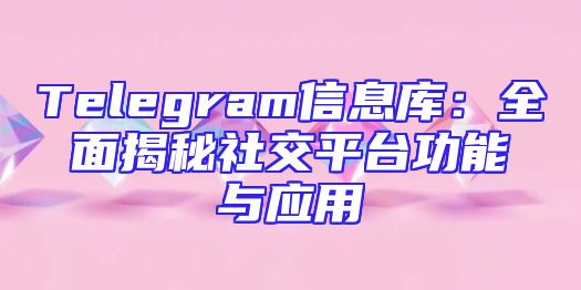 Telegram信息库：全面揭秘社交平台功能与应用