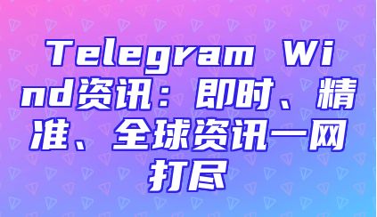 Telegram Wind资讯：即时、精准、全球资讯一网打尽