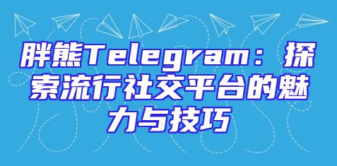 胖熊Telegram：探索流行社交平台的魅力与技巧