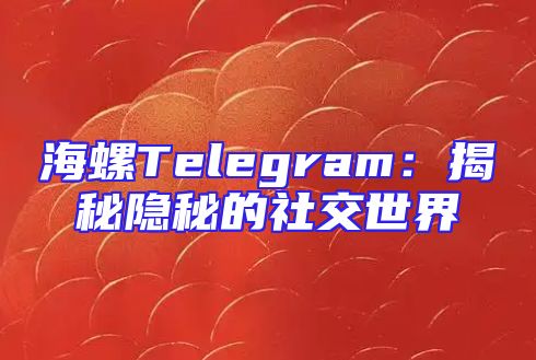 海螺Telegram：揭秘隐秘的社交世界