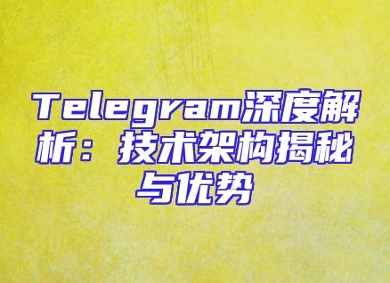 Telegram深度解析：技术架构揭秘与优势
