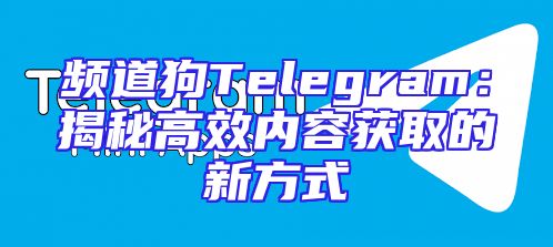 频道狗Telegram：揭秘高效内容获取的新方式
