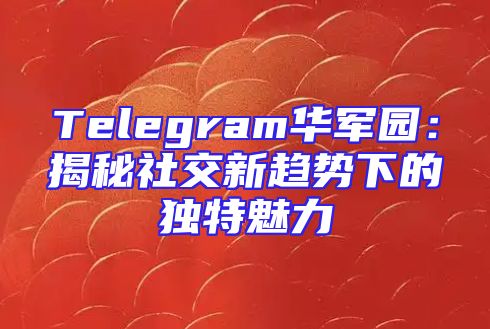 Telegram华军园：揭秘社交新趋势下的独特魅力