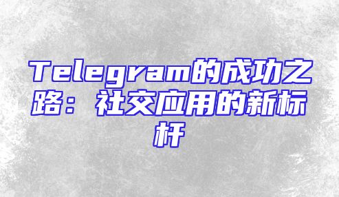 Telegram的成功之路：社交应用的新标杆