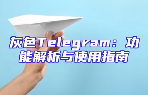 灰色Telegram：功能解析与使用指南